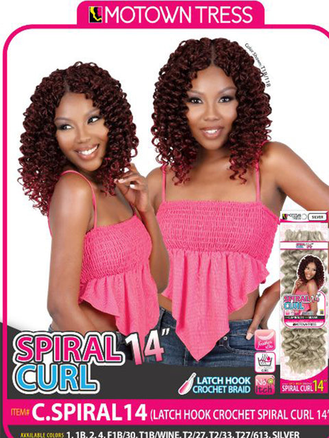 Motown Tress SPIRAL CURL 14" Latch Hook Crochet Braid  (C.SPIRAL14)
