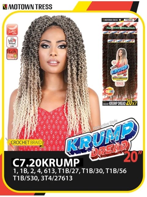 Motown Tress Pre-Looped 7X KRUMP DREAD 20" (C7.20KRUMP) Crochet Braid