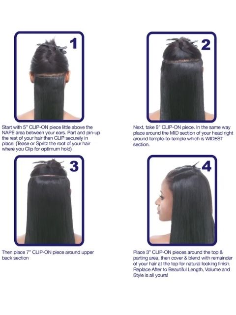 It's A Wig Clip on 7pcs Hair Extension CLIP ON YAKI ST"