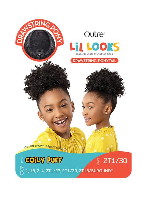 Outre Lil Looks Premium Synthetic Drawstring Ponytail - COILY PUFF