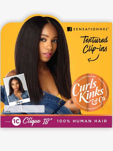 Sensationnel Premium Synthetic CURLS KINKS & CO 1C CLIQUE Hair Textured Clip-ins