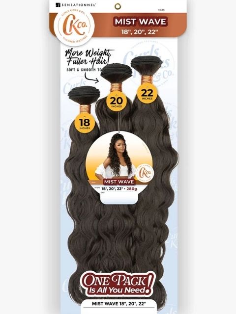 Sensationnel Premium Synthetic CURLS KINKS & CO_MULTI_MIST WAVE 18"20"22" Multi Pack Weave
