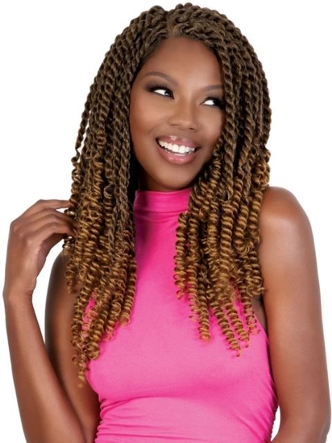 Motown Tress 3X SENEGAL TWIST 16" with CURLY TAIL (C.SNCOI163) Pre-looped Crochet Braid