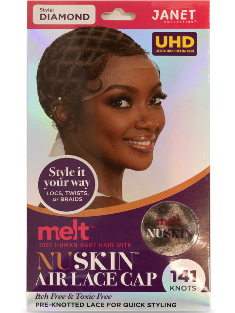 Janet Collection melt 100% Human Baby Hair Nuskin Air Lace Cap