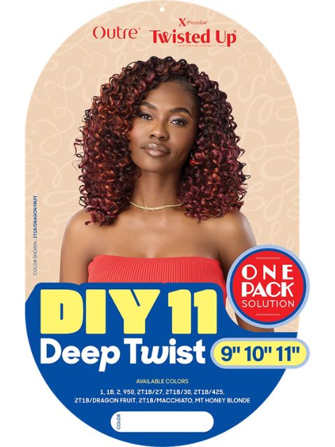 Outre X-Pression Twisted Up One Pack Solution Crochet Braid - DIY11 DEEP TWIST"