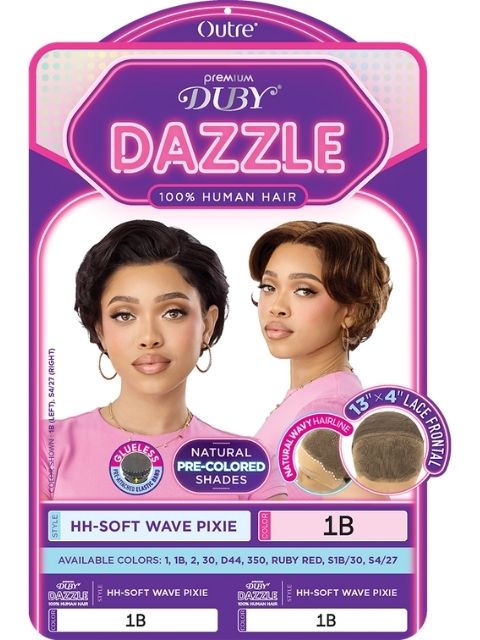 Outre Premium Duby Dazzle 100% Human Hair 13x4 HH-SOFT WAVE PIXIE" Lace Front Wig