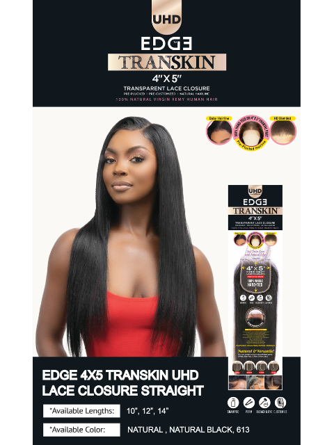 Femi Collection HD EDGE 4X5 Transkin UHD Lace Closure STRAIGHT"