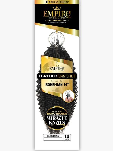 Sensationnel Empire Feather 100% Human Hair Crochet Braid BOHEMIAN "