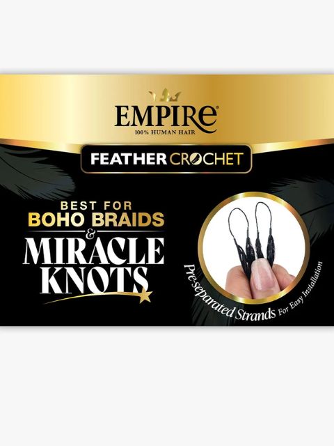 Sensationnel Empire Feather 100% Human Hair Crochet Braid JERRY CURL"