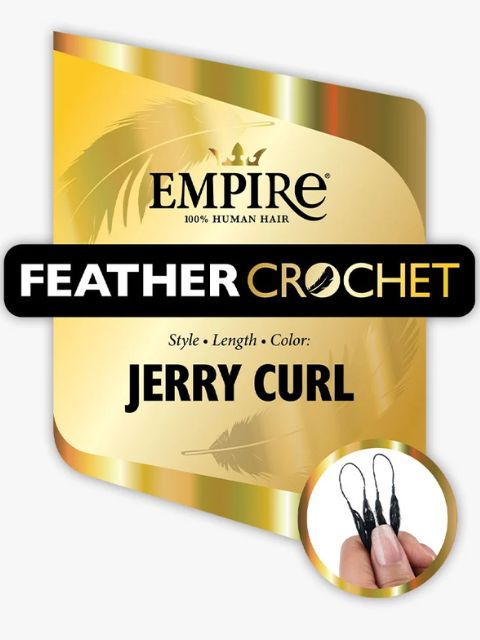Sensationnel Empire Feather 100% Human Hair Crochet Braid JERRY CURL"