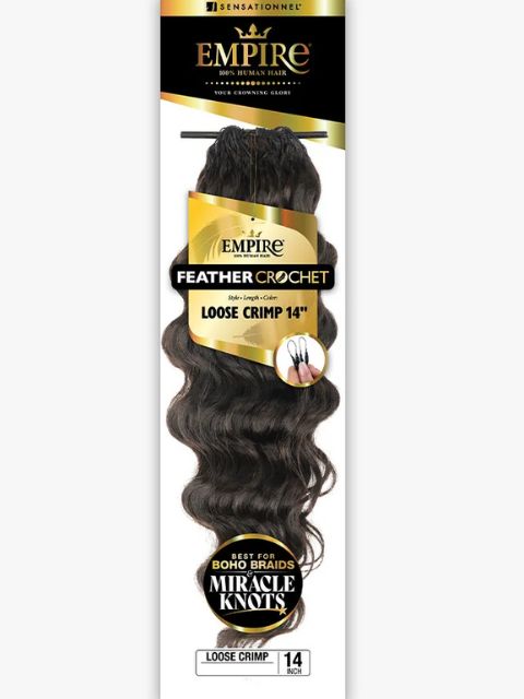 Sensationnel Empire Feather 100% Human Hair  Crochet Braid-LOOSE CRIMP"