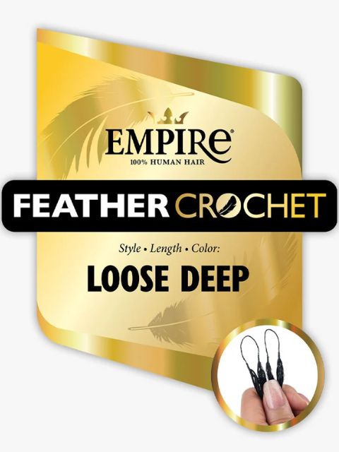 Sensationnel Empire Feather 100% Human Hair  Crochet Braid-LOOSE DEEP"