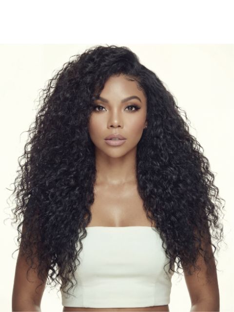 Janet Collection Human Hair Blend Encore Lavie Feather Crochet Knotless Braid Extension DEEP WAVE 14"-18"