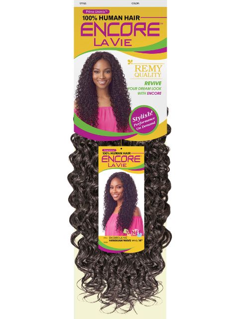Janet Collection Human Hair Blend Encore Lavie Feather Crochet Knotless Braid Extension HAWAIIAN WAVE" Weave (ELHWW)