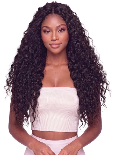 Janet Collection Human Hair Blend Encore Lavie Feather Crochet Knotless Braid Extension OCEAN WAVE" Weave (ELOWW)
