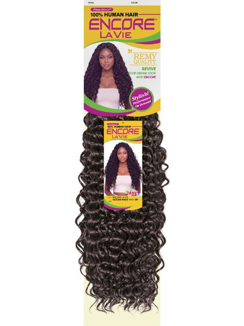 Janet Collection Human Hair Blend Encore Lavie Feather Crochet Knotless Braid Extension OCEAN WAVE" Weave (ELOWW)