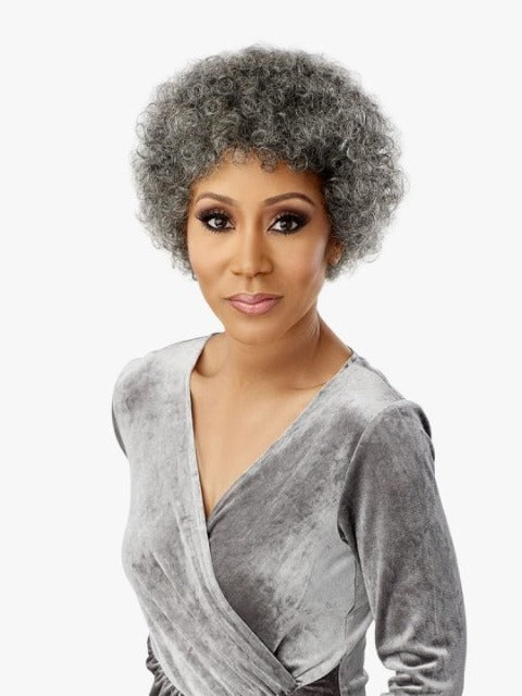 Sensationnel Empire Celebrity Human Hair Salt & Pepper Wig - BLISS