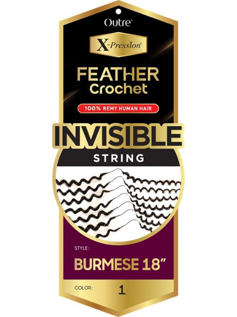 Outre X-Pression 100% Remy Human Hair Feather (Pre-Loop) Crochet Braid BURMESE"