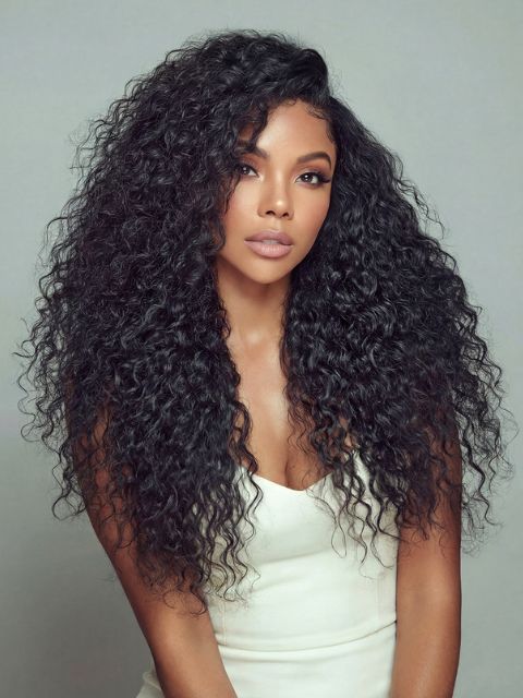 Janet Collection Human Hair Blend Encore Lavie Feather Crochet Knotless WATER WAVE 18" Braid Extension