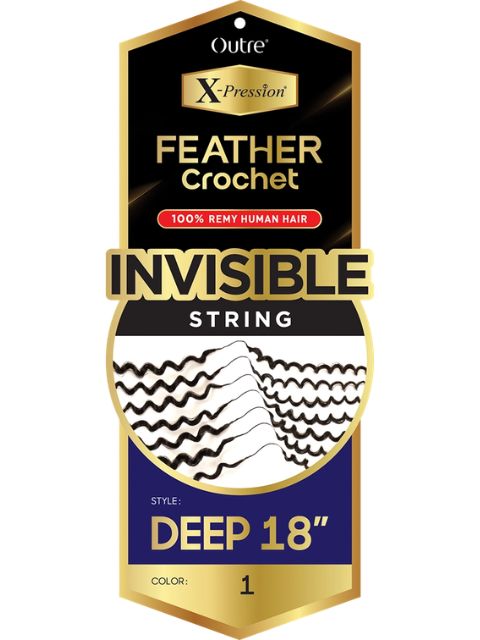 Outre X-Pression 100% Remy Human Hair Feather Crochet Braid(Pre-Loop)- DEEP"