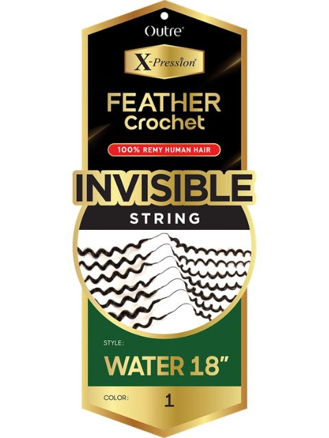 Outre X-Pression 100% Remy Human Hair Feather (Pre-Loop) Crochet Braid WATER"