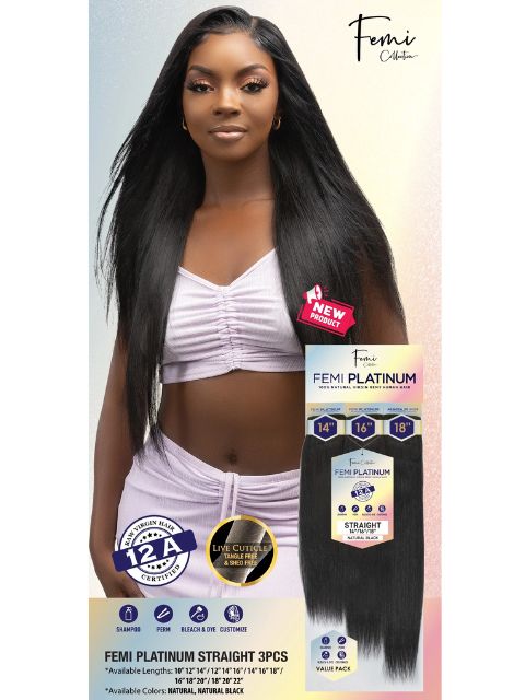 Femi Collection Multi Pack PLATINUM STRAIGHT 3PCS Weaves