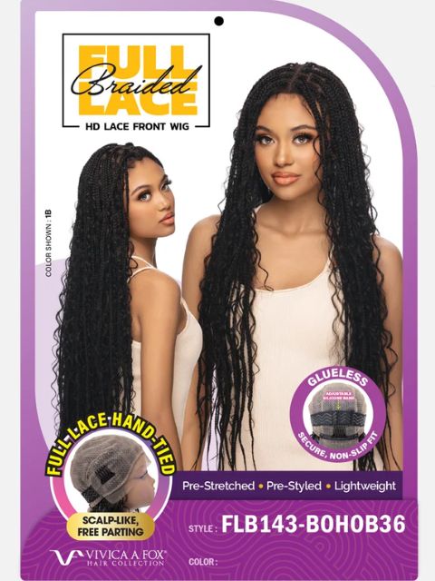 Vivica A Fox Full Lace Braided HD Hand-Tied FLB143-BOHOB36" Lace Front Wig