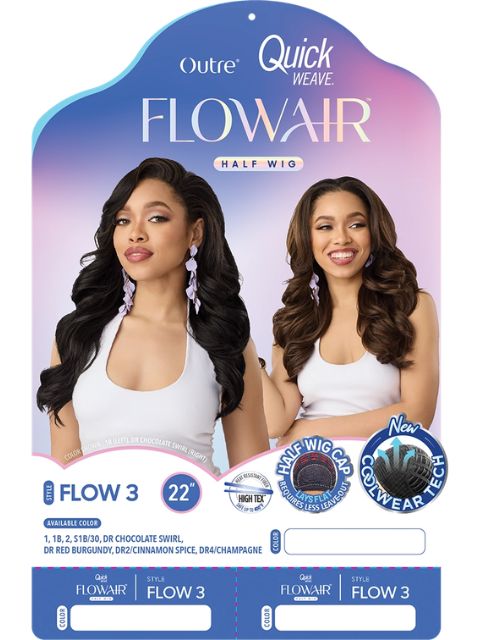 Outre Quick Weave FlowAir FLOW 3" Half Wig