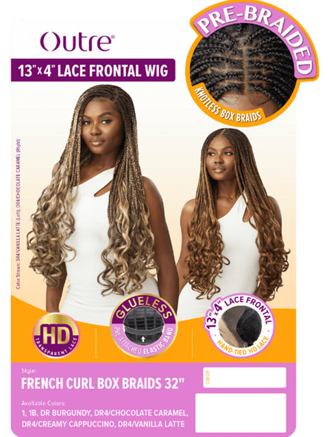 Outre Pre-Braided 13x4 Glueless HD Lace Frontal Wig- FRENCH CURL BOX Braid 32"