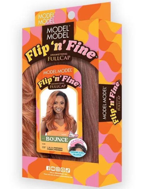 Model Model Flip "N" Fine Drawstring Full Cap BOUNCE" Half Wig