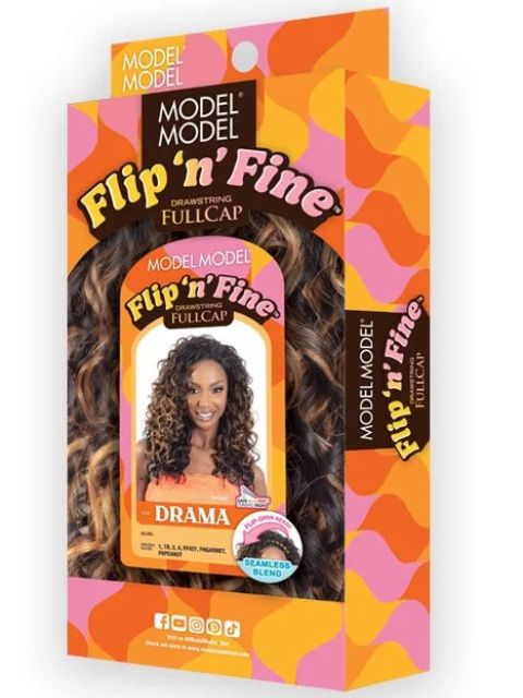 Model Model Flip "N" Fine Drawstring Full Cap DRAMA" Half Wig