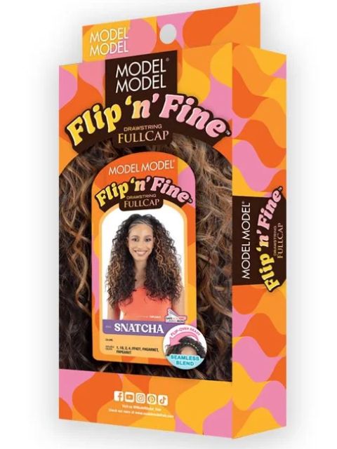 Model Model Flip "N" Fine Drawstring Full Cap SNATCHA" Half Wig