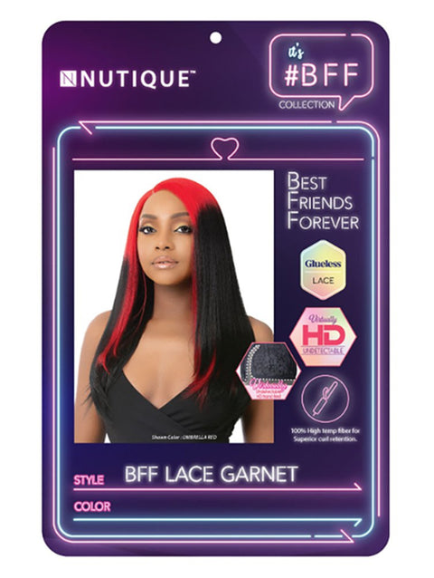 Nutique BFF Collection Synthetic Glueless HD Lace Front Wig - GARNET
