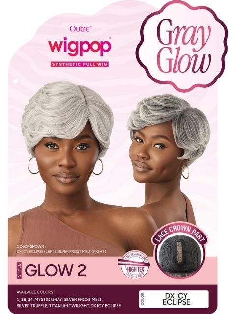 Outre Wigpop GrayGlow Premium Synthetic GLOW 2" Full Wig