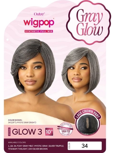Outre Wigpop GrayGlow Premium Synthetic GLOW 3" Full Wig