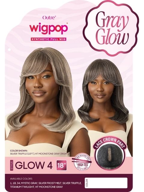 Outre Wigpop GrayGlow Premium Synthetic GLOW 4" Full Wig