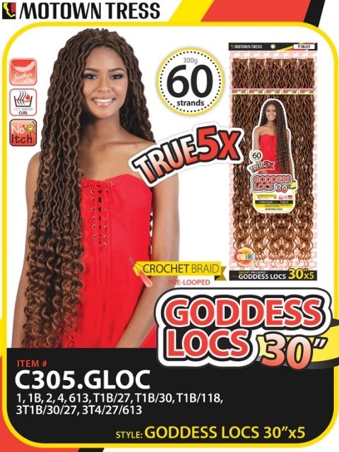 Motown Tress Pre-Loop 5X GODDESS LOCS" Crochet Bulk  Braid