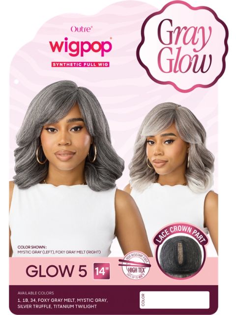 Outre Wigpop GrayGlow Premium SyntheticGLOW 5"  Full Wig