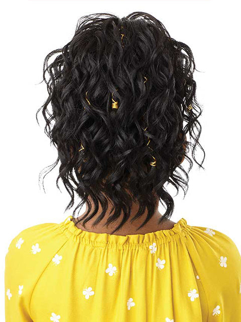 Outre Lil Looks Premium Synthetic Drawstring Ponytail - GOLD ACCENTED NATURAL WAVE 12