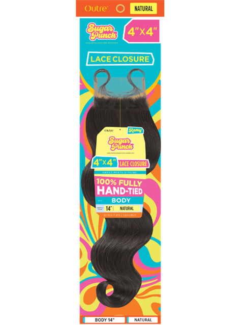 Outre SugarPunch 100% Unprocessed Human Hair- 4x4 HD BODY Lace Closure
