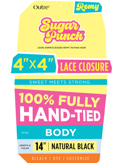 Outre SugarPunch 100% Unprocessed Human Hair- 4x4 HD BODY Lace Closure