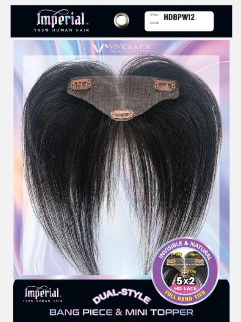 Vivica A Fox Imperial SnapBang100% Human Hair Bang Piece and Hairline Topper HDBPW12"