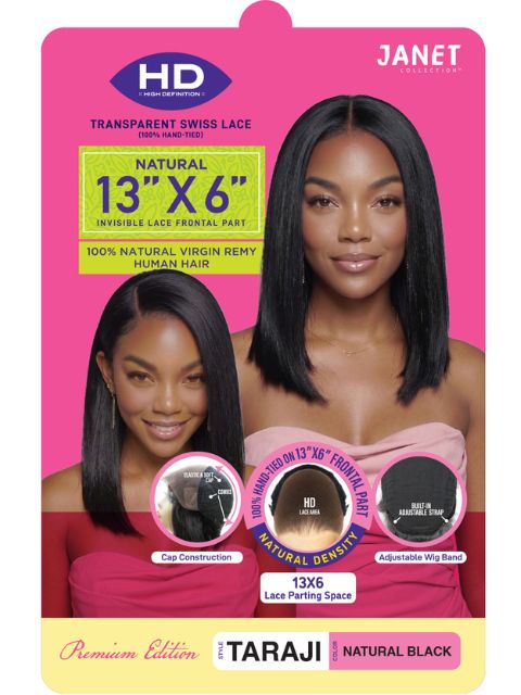 Janet Collection 100% Virgin Remy Human Hair HD Natural 13x6 Lace Wig - TARAJI