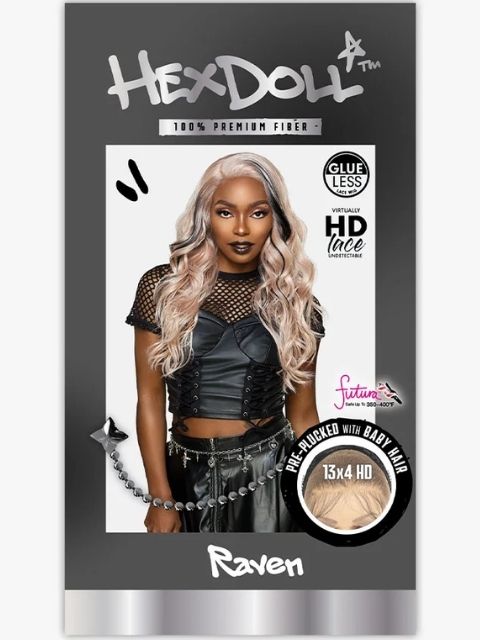 Sensationnel HexDoll 100% Premuim Fiber Glueless HEXDOLL_RAVEN- HD Lace Wig