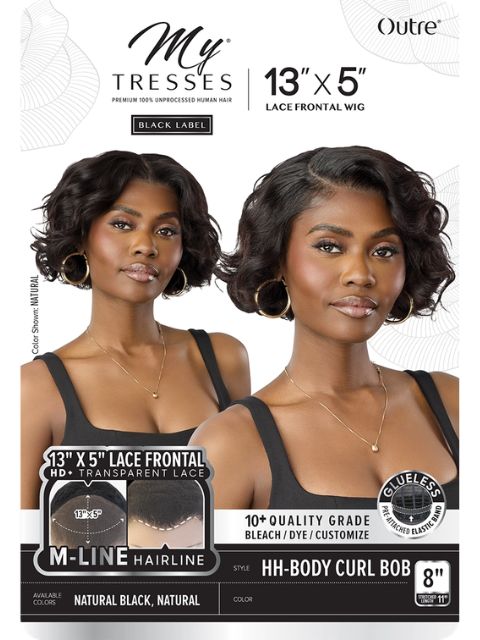 Outre My Tresses Black Label M-Line HD 13X5 Glueless Lace Front Wig - HH-BODY CURL BOB 8"