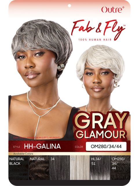 Outre Fab & Fly Gray Glamour 100% Human Hair Wig - HH-GALINA