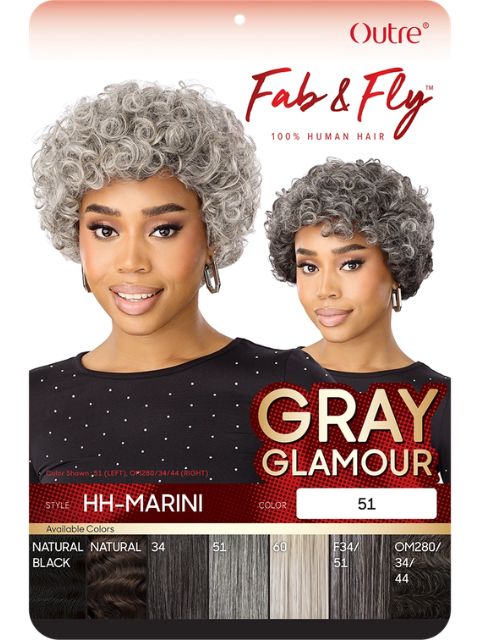 Outre Fab & Fly Gray Glamour 100% Human Hair Wig - HH-MARINI