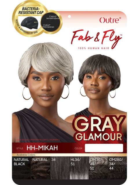 Outre Fab & Fly Gray Glamour 100% Human Hair Wig - HH-MIKAH