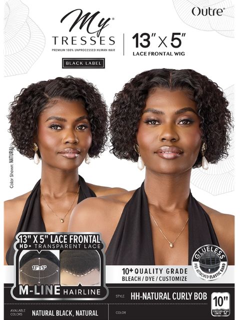 Outre My Tresses Black Label M-Line  HD 13X5 Glueless Lace Front Wig - HH-NATURAL CURLY BOB 10"