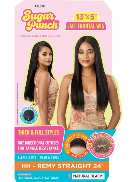 Outre SugarPunch 100% Unprocessed Human Hair 13X5 Lace Front Wig- HH REMY STRAIGHT 24"